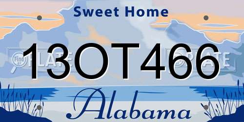 13OT466 Alabama License Plate