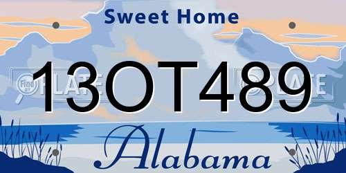 13OT489 Alabama License Plate