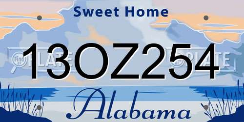 13OZ254 Alabama License Plate