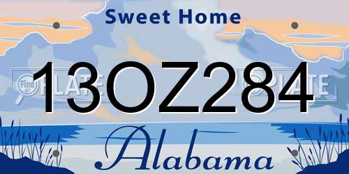 13OZ284 Alabama License Plate