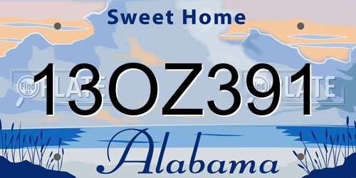 13OZ391 Alabama License Plate