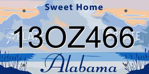 13OZ466 Alabama License Plate