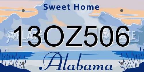 13OZ506 Alabama License Plate