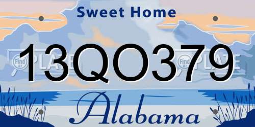 13QO379 Alabama License Plate