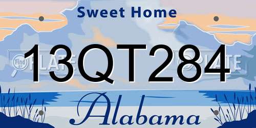 13QT284 Alabama License Plate