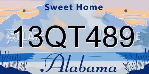 13QT489 Alabama License Plate