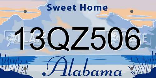 13QZ506 Alabama License Plate