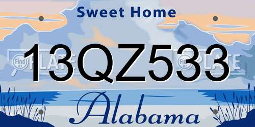 13QZ533 Alabama License Plate