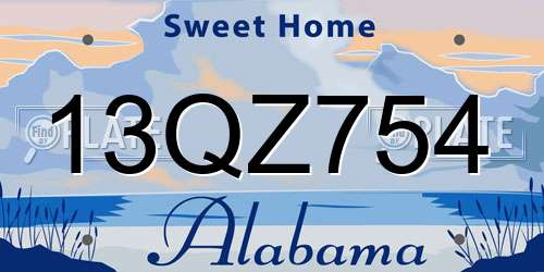13QZ754 Alabama License Plate