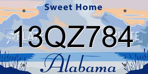 13QZ784 Alabama License Plate