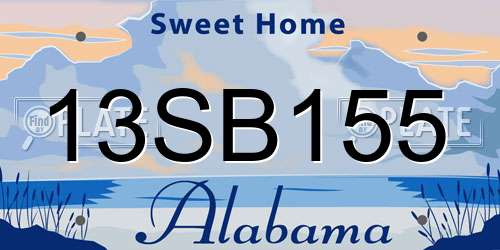 13SB155 Alabama License Plate
