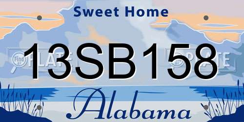 13SB158 Alabama License Plate