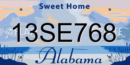 13SE768 Alabama License Plate