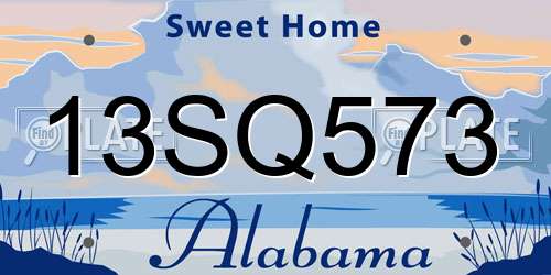 13SQ573 Alabama License Plate