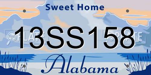 13SS158 Alabama License Plate