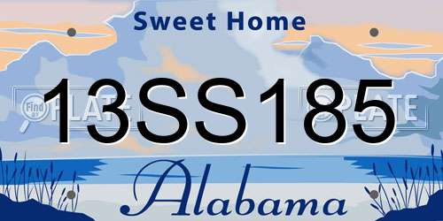 13SS185 Alabama License Plate