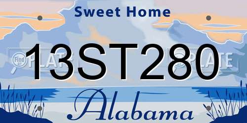 13ST280 Alabama License Plate
