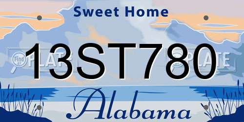 13ST780 Alabama License Plate