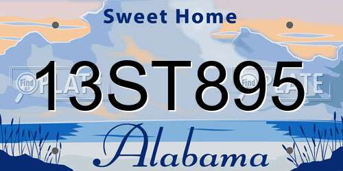 13ST895 Alabama License Plate