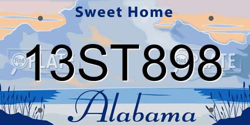 13ST898 Alabama License Plate