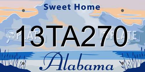 13TA270 Alabama License Plate