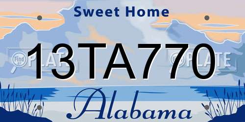 13TA770 Alabama License Plate