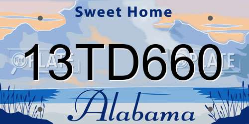 13TD660 Alabama License Plate
