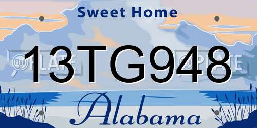 13TG948 Alabama License Plate