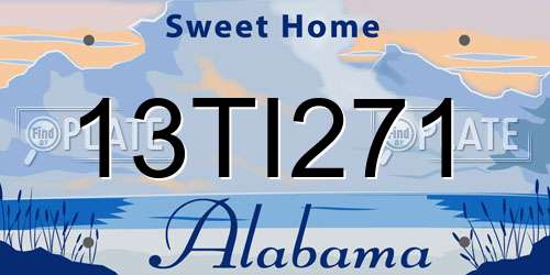 13TI271 Alabama License Plate