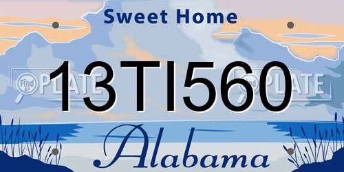 13TI560 Alabama License Plate