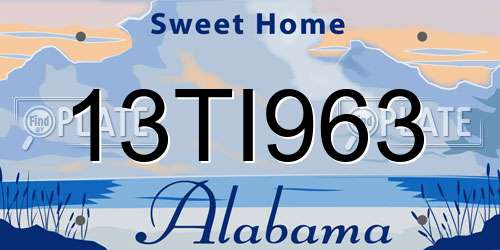 13TI963 Alabama License Plate