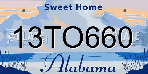 13TO660 Alabama License Plate