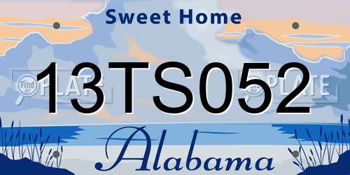 13TS052 Alabama License Plate