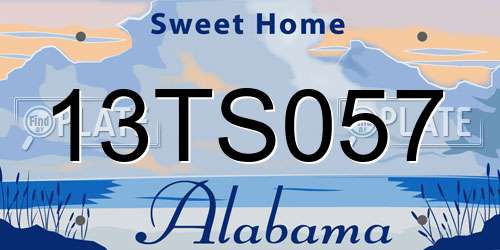 13TS057 Alabama License Plate