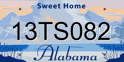 13TS082 Alabama License Plate