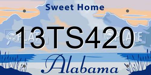 13TS420 Alabama License Plate