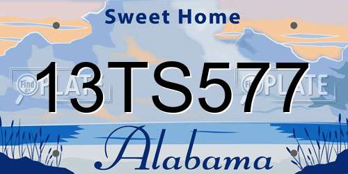 13TS577 Alabama License Plate