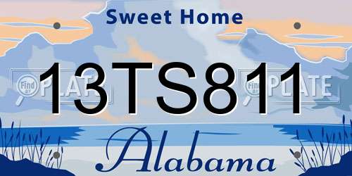 13TS811 Alabama License Plate