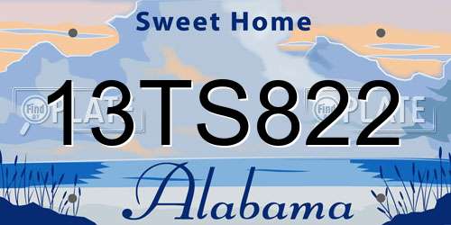 13TS822 Alabama License Plate