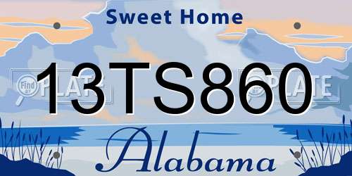 13TS860 Alabama License Plate