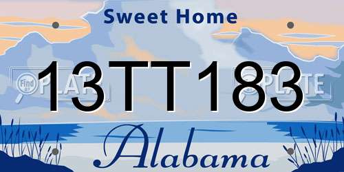 13TT183 Alabama License Plate