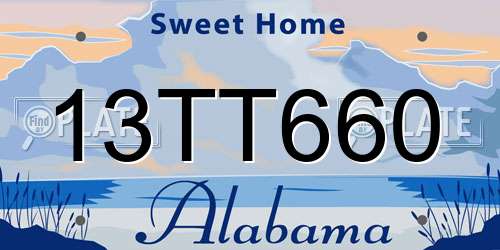13TT660 Alabama License Plate
