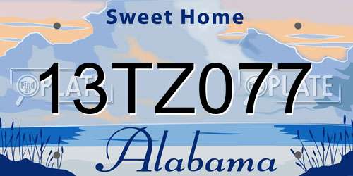 13TZ077 Alabama License Plate