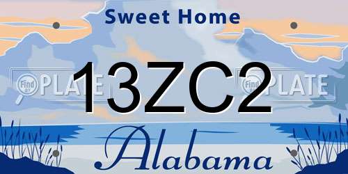 13ZC2 Alabama License Plate