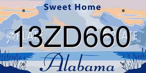 13ZD660 Alabama License Plate