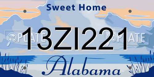 13ZI221 Alabama License Plate