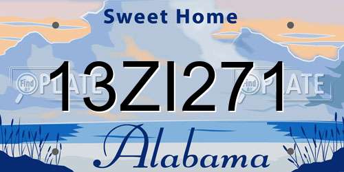 13ZI271 Alabama License Plate