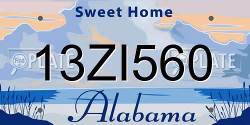 13ZI560 Alabama License Plate
