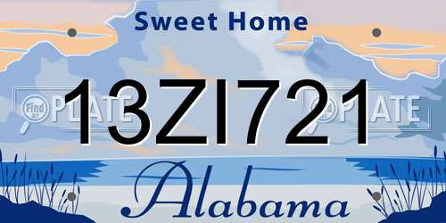 13ZI721 Alabama License Plate