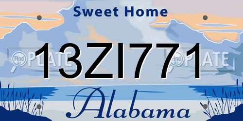 13ZI771 Alabama License Plate